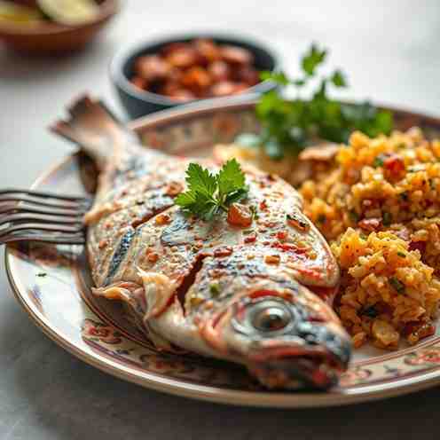 Ivorian Grilled Fish (Poisson Braisé) & Attiéké